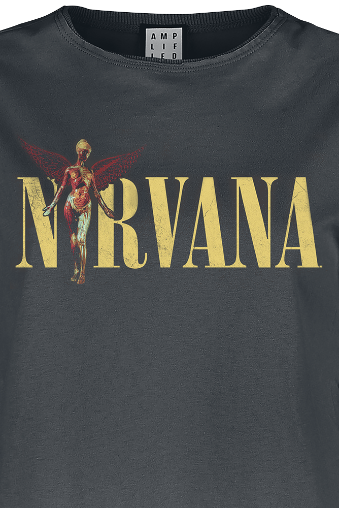 Nirvana T-Shirt - Amplified Collection - In Utero Colour Logo - XL bis XXL - für Damen - Größe XXL - charcoal  - Lizenziertes Merchandise!