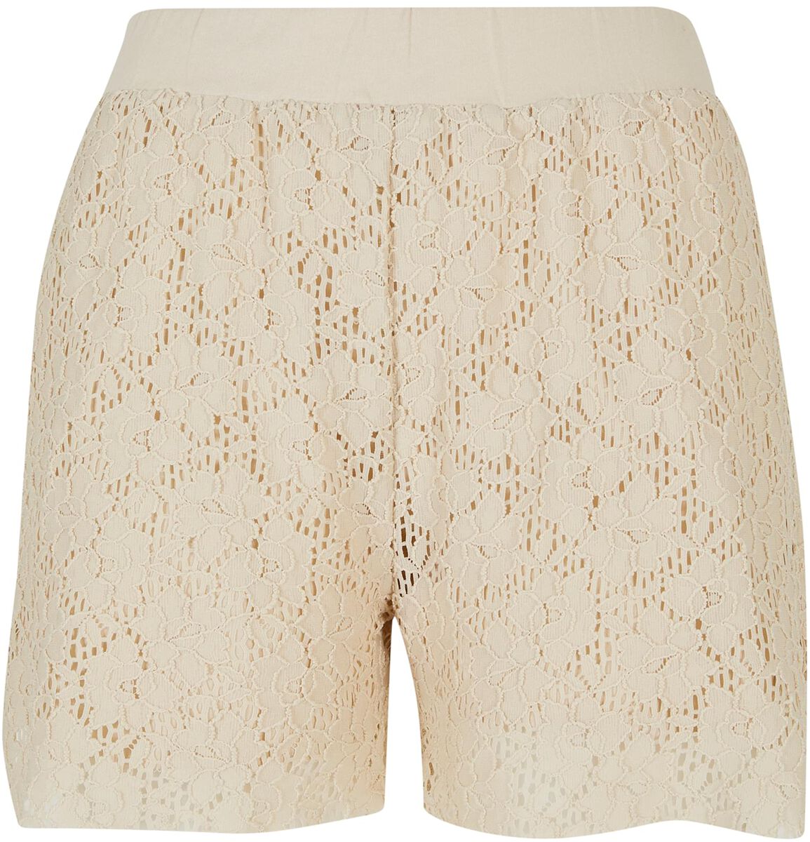 Urban Classics Short - Ladies Laces Shorts - S bis M - für Damen - Größe S - beige