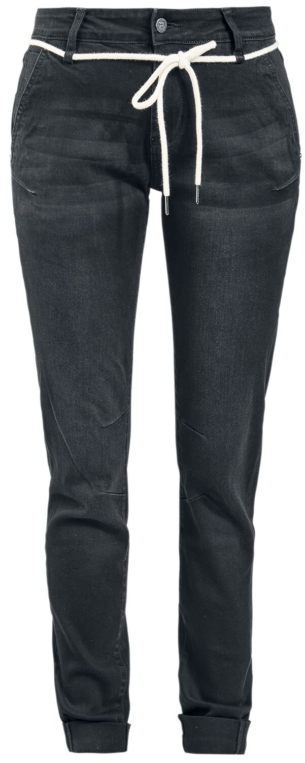 Jeans für Damen  schwarz Bequeme Stoffhose mit seitlichen Einschubtaschen von RED by EMP