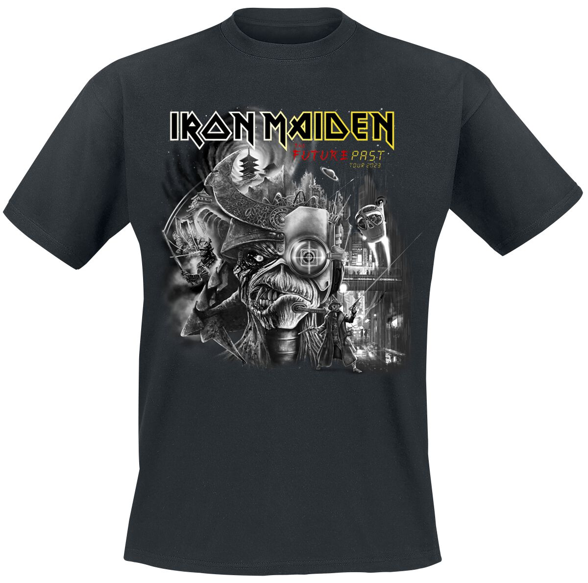 Iron Maiden T-Shirt - The Future Past Tour Art 2023 - S bis 4XL - für Männer - Größe 3XL - schwarz  - Lizenziertes Merchandise!