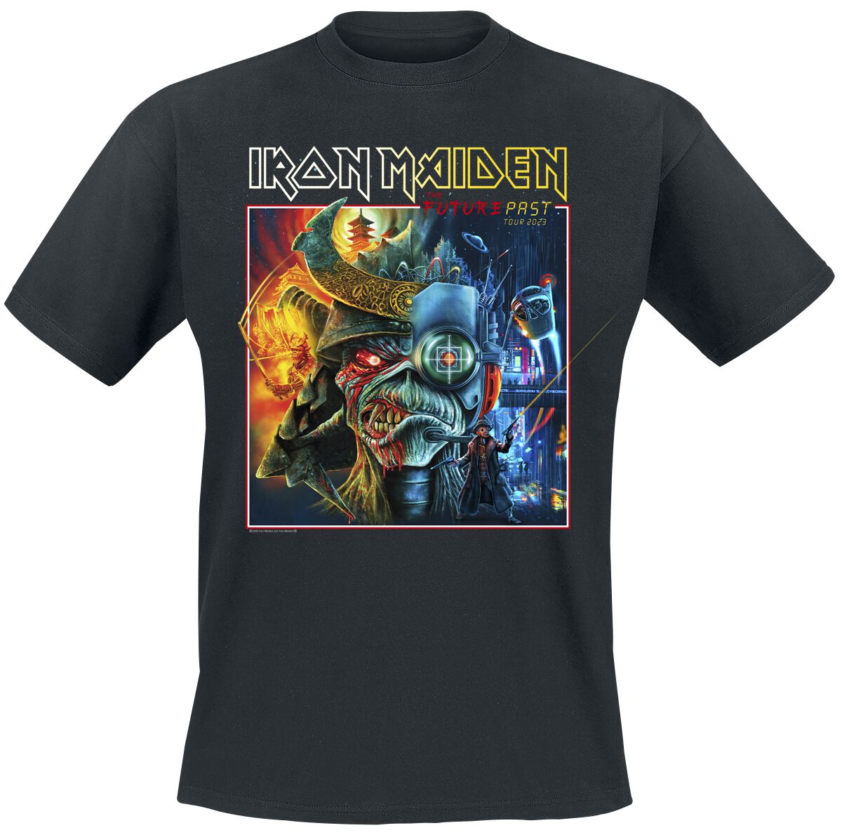 Iron Maiden T-Shirt - The Future Past Tour Art 2023 Square - S bis 4XL - für Männer - Größe S - schwarz  - Lizenziertes Merchandise!