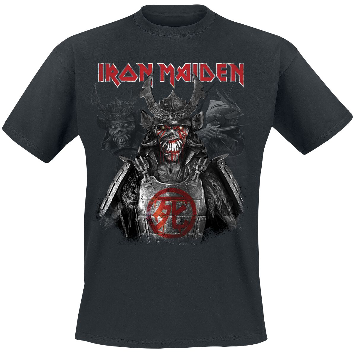 Iron Maiden T-Shirt - Senjutsu Heads - S bis 4XL - für Männer - Größe 4XL - schwarz  - Lizenziertes Merchandise!