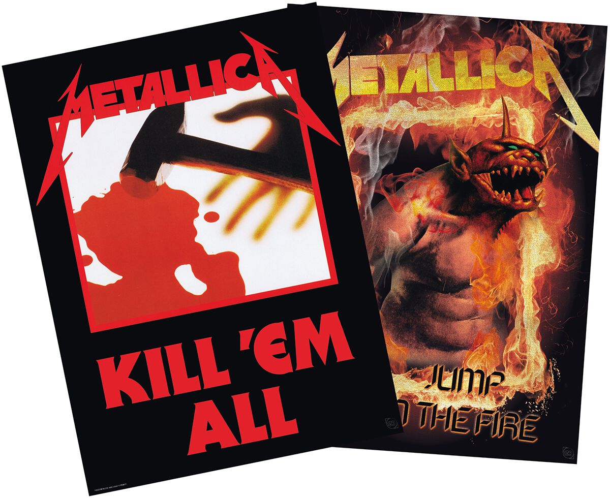 Levně Metallica Set 2 Chibi Posters - Kill'Em All/Fire Guy plakát vícebarevný