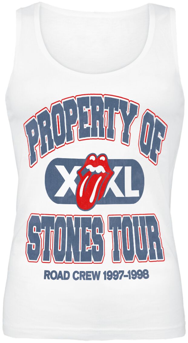 Levně The Rolling Stones Proberty Of Stones Tour Dámský top bílá