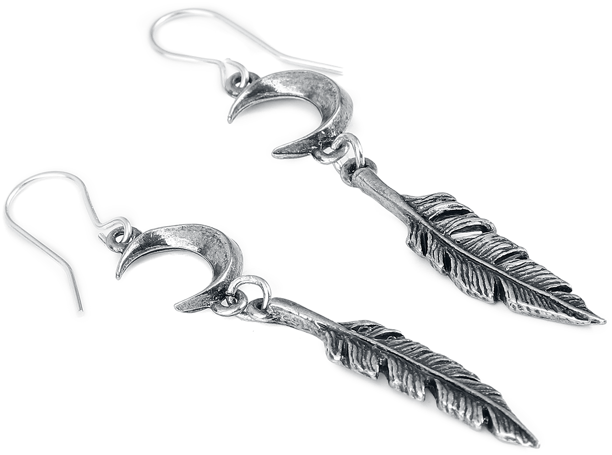 Alchemy Gothic - Gothic Ohrring - Pagan Dream Catcher - für Damen - schwarz/silberfarben