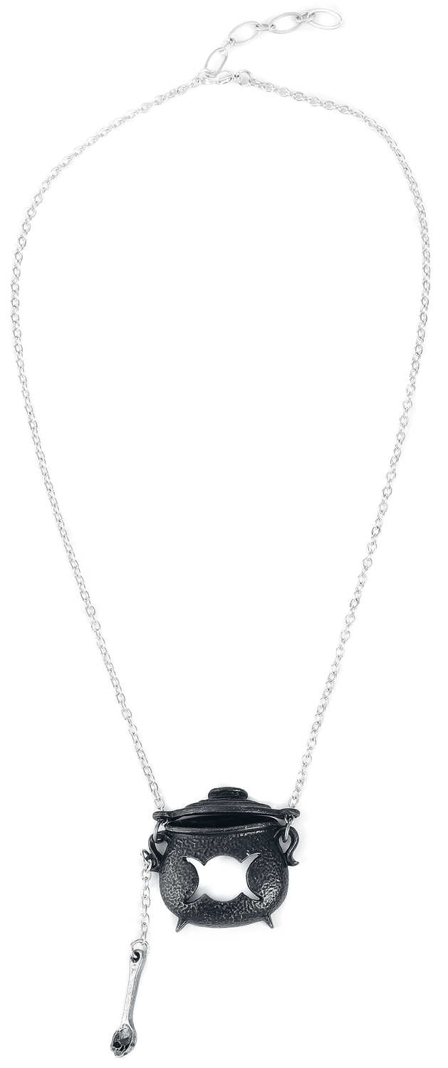 Alchemy Gothic - Gothic Halskette - Witches Cauldron - für Damen - schwarz/silberfarben