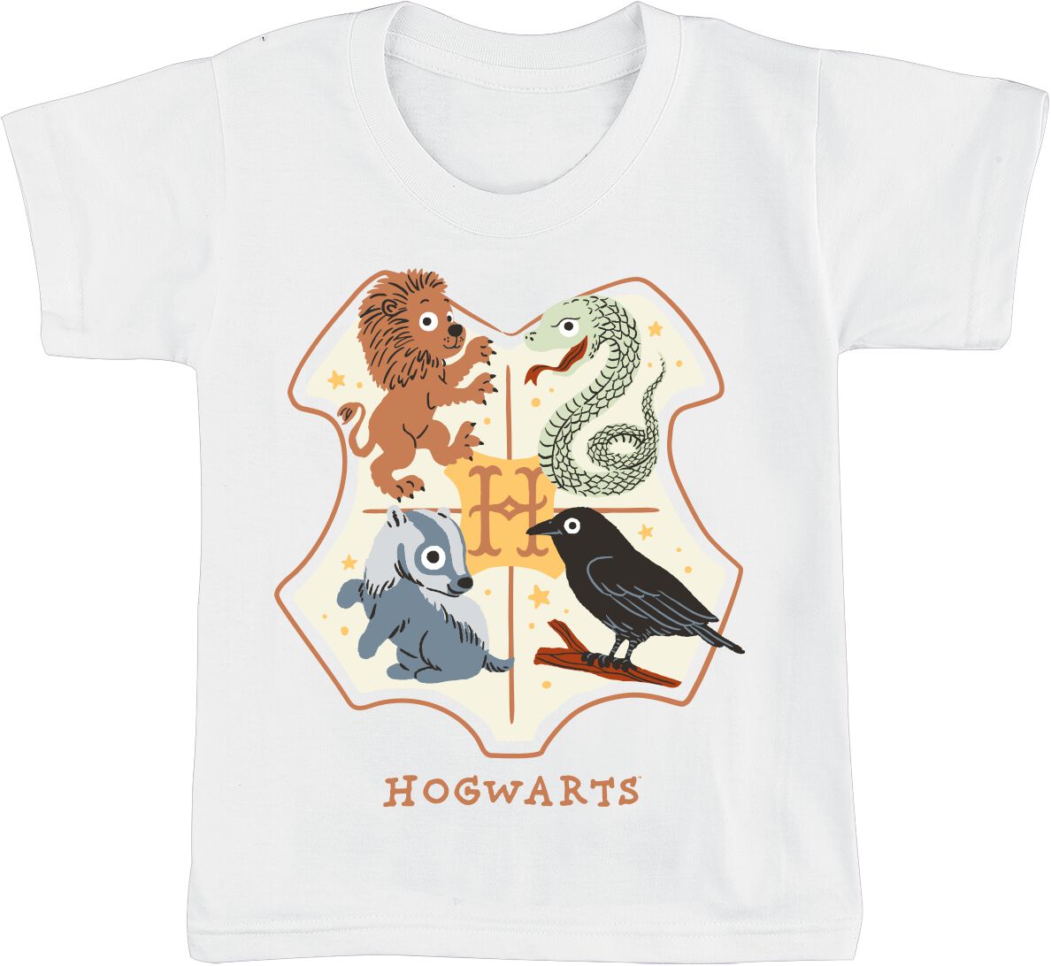 Image of T-Shirt di Harry Potter - Kids - Hogwarts - Crest - 164 - ragazzi & ragazze - bianco