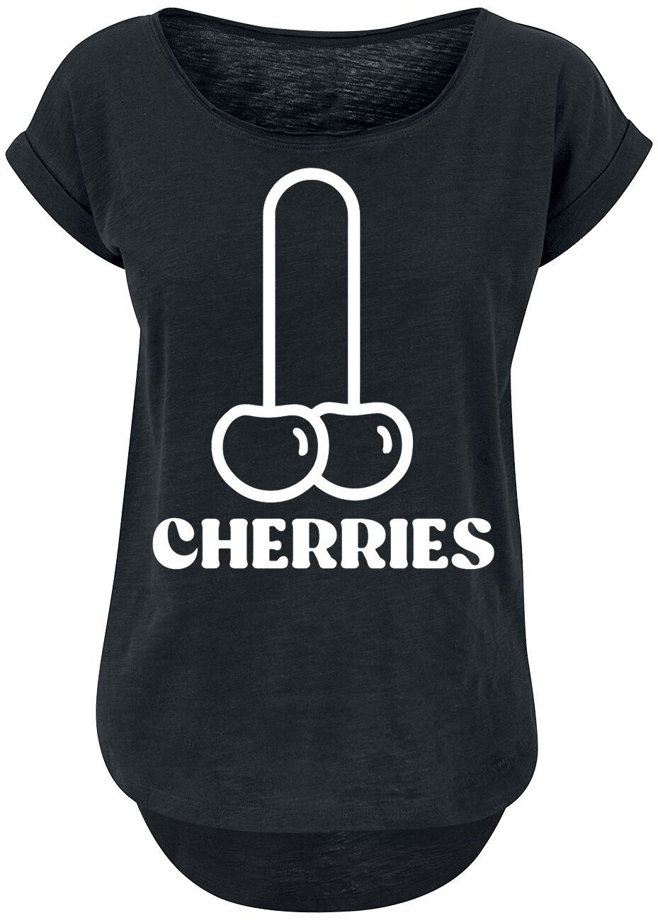 T-Shirt Manches courtes Fun de Food - Cherries - XS à 5XL - pour Femme - noir