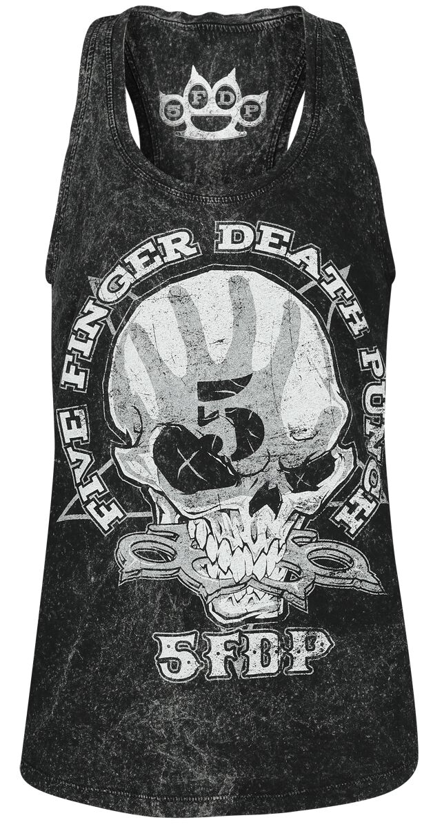 Five Finger Death Punch Top – 1 2 F U – S bis 3XL – für Damen – Größe S – anthrazit  – Lizenziertes Merchandise!