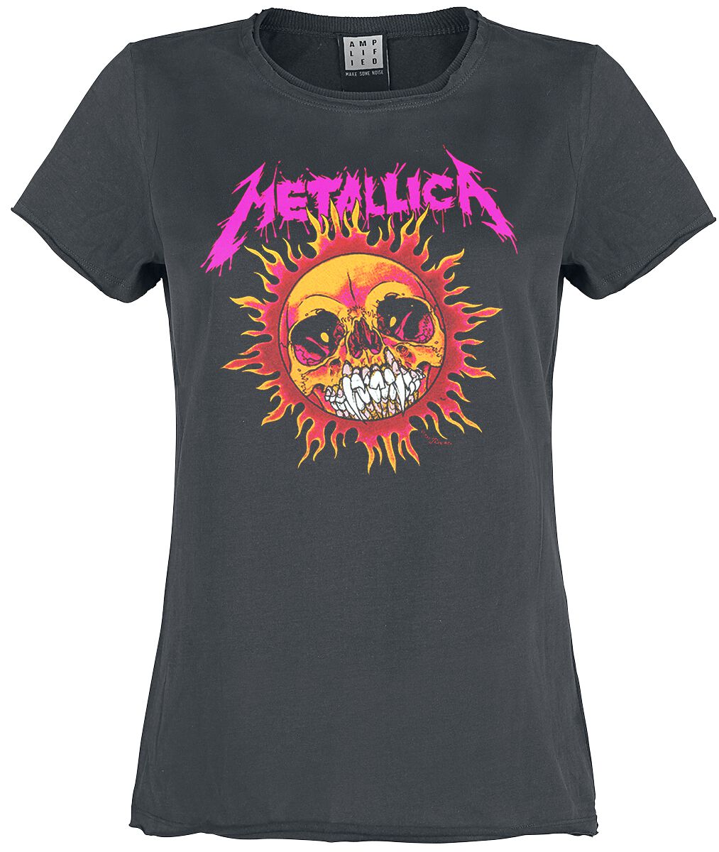 Levně Metallica Amplified Collection - Neon Sun Dámské tričko šedobílá