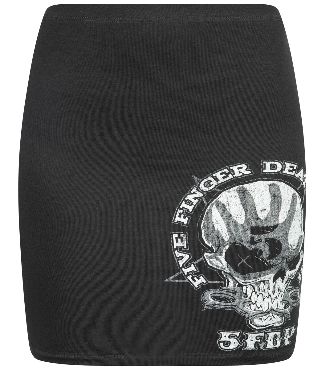 Five Finger Death Punch Kurzer Rock - 1 2 F U - S bis XL - für Damen - Größe S - schwarz  - Lizenziertes Merchandise!