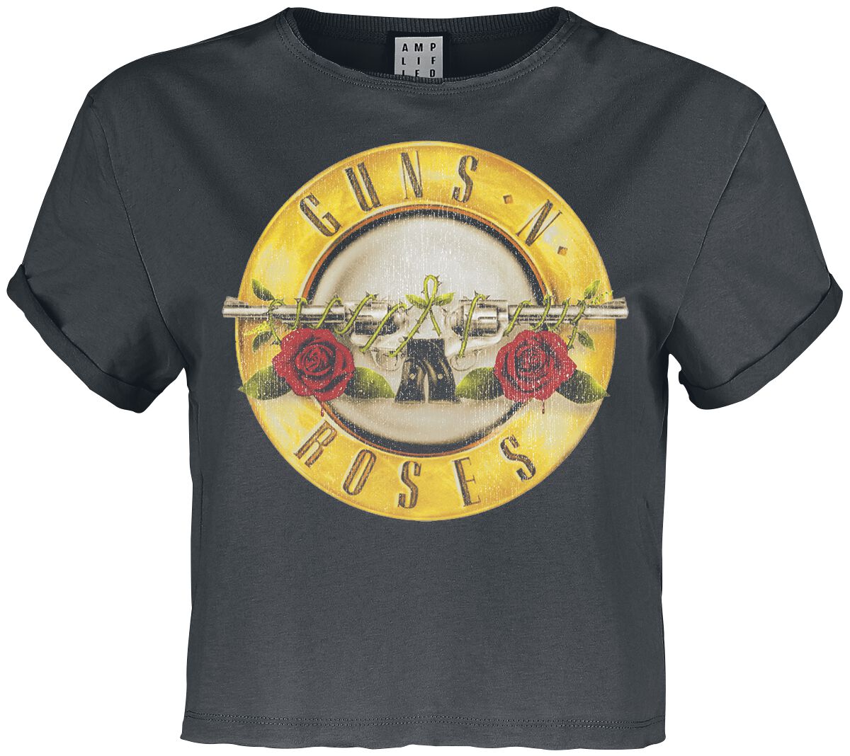 Guns N` Roses T-Shirt - Amplified Collection - Drum - M bis XXL - für Damen - Größe M - charcoal  - Lizenziertes Merchandise!