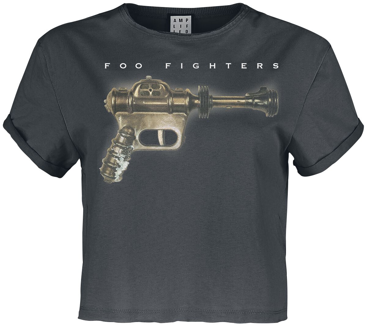 Foo Fighters T-Shirt - Amplified Collection - Ray Gun - XS bis XL - für Damen - Größe S - charcoal  - Lizenziertes Merchandise!