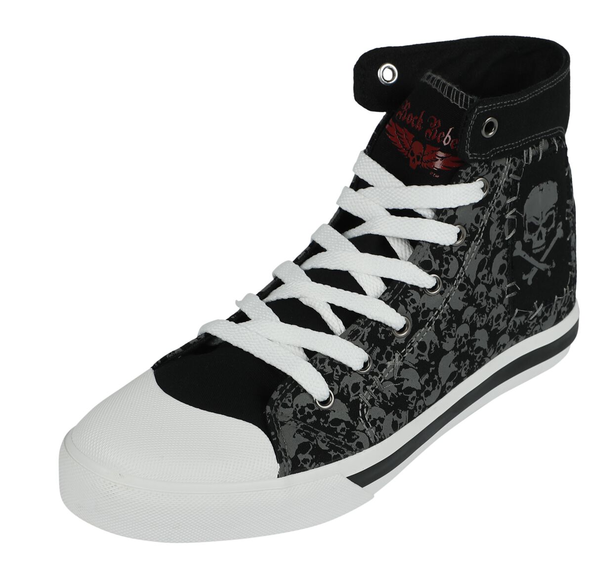 Image of Sneakers alte di Rock Rebel by EMP - High Trainers with Skull Allover Print - EU40 a EU47 - Unisex - nero