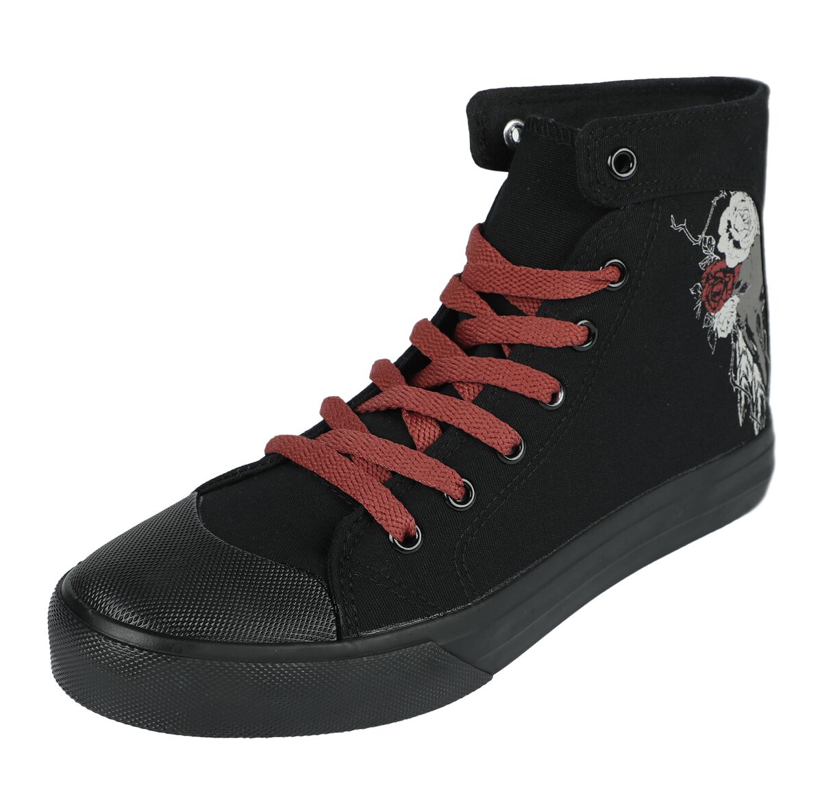 Black Premium by EMP Sneaker high - Sneaker With Rose and Skull Print - EU37 bis EU41 - für Damen - Größe EU40 - schwarz