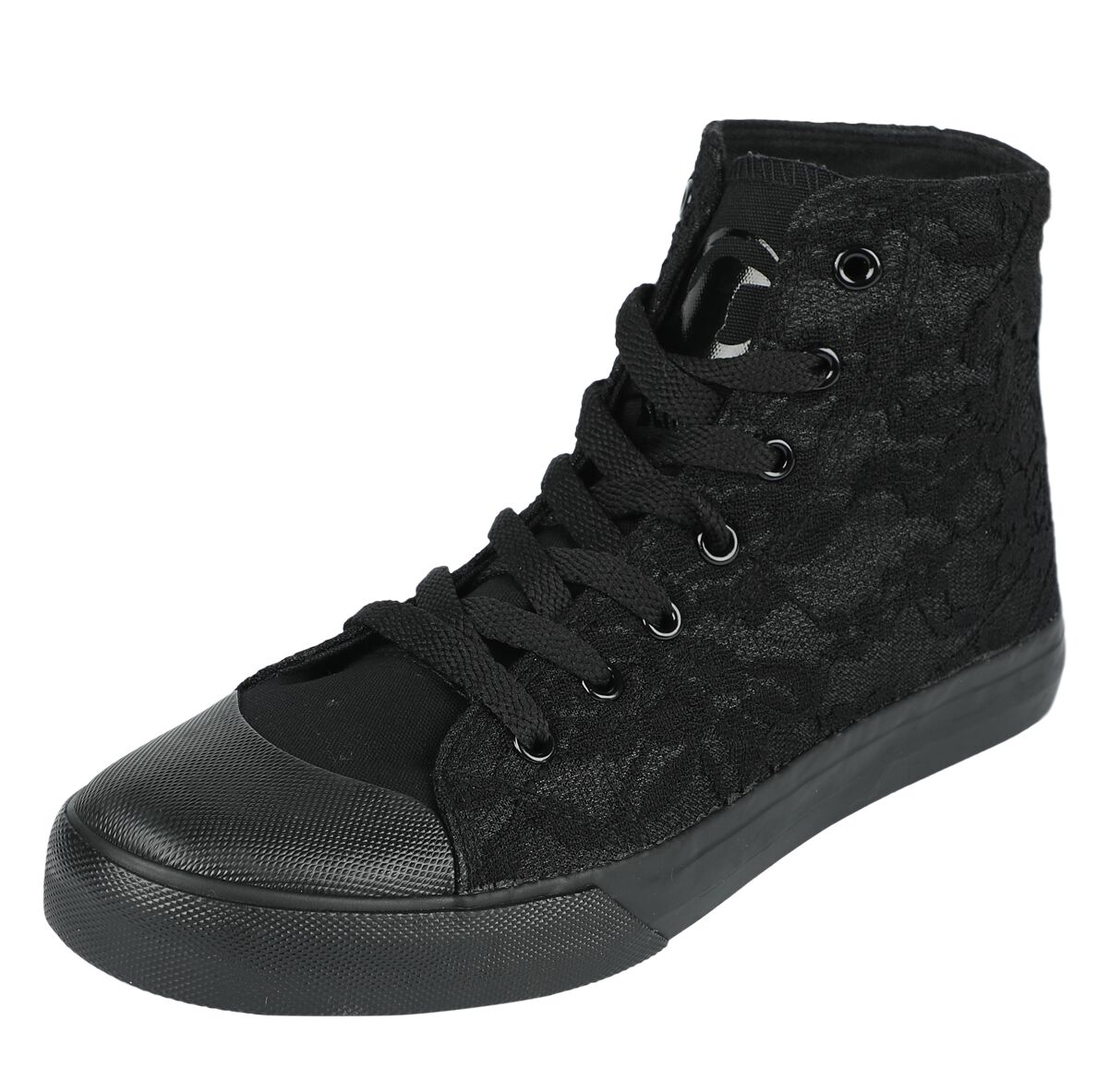 Image of Sneakers alte di Black Premium by EMP - Trainers with Allover Lace - EU37 a EU41 - Donna - nero