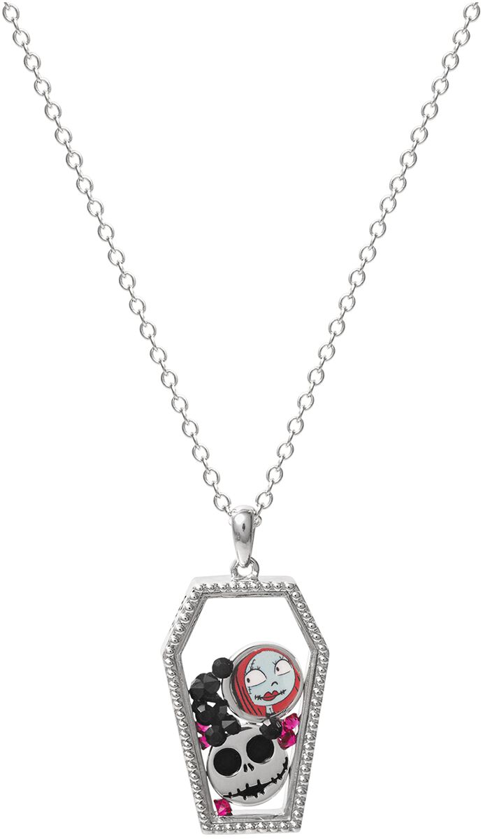 The Nightmare Before Christmas – Disney Halskette – Jack und Sally – Sarg – für Damen – silberfarben  – Lizenzierter Fanartikel
