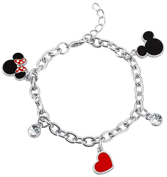 Levně Mickey & Minnie Mouse Mickey und Minnie náramek stríbrná