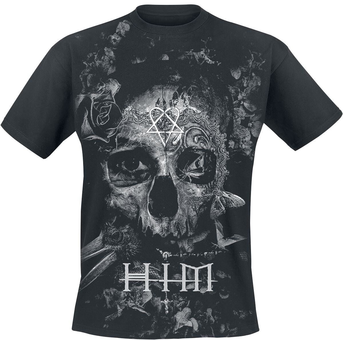 HIM T-Shirt – Corpus Belt Allover – M – für Männer – Größe M – schwarz – Lizenziertes Merchandise! HIM T-Shirt – Corpus Belt Allover – M – für Männer – Größe M – schwarz – Lizenziertes Merchandise!