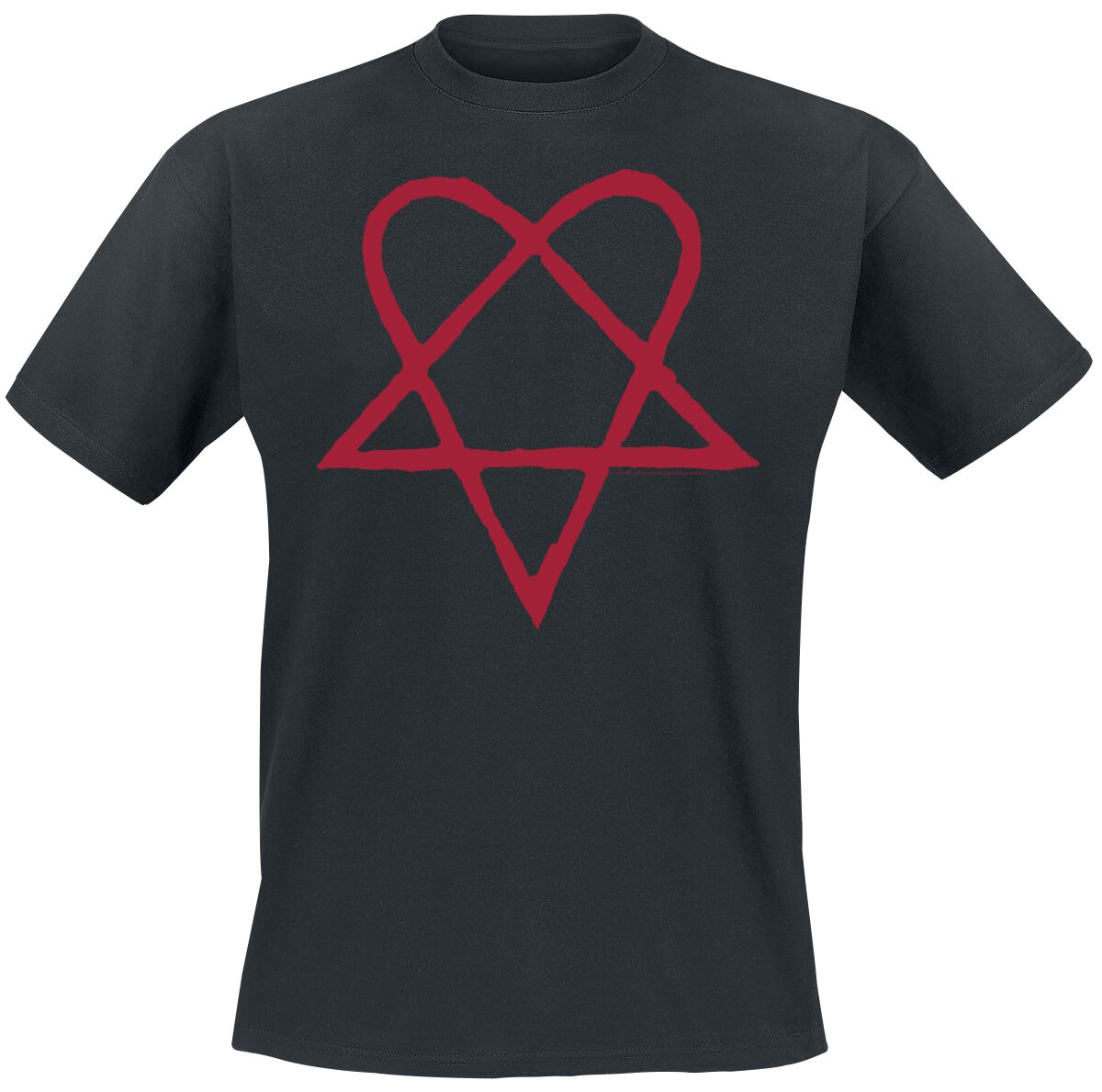 HIM Dark Red Heartagram T-Shirt schwarz in 4XL