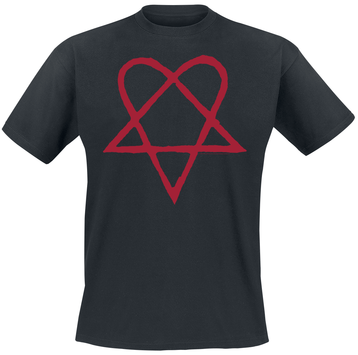 HIM - Dark Red Heartagram - T-Shirt - schwarz