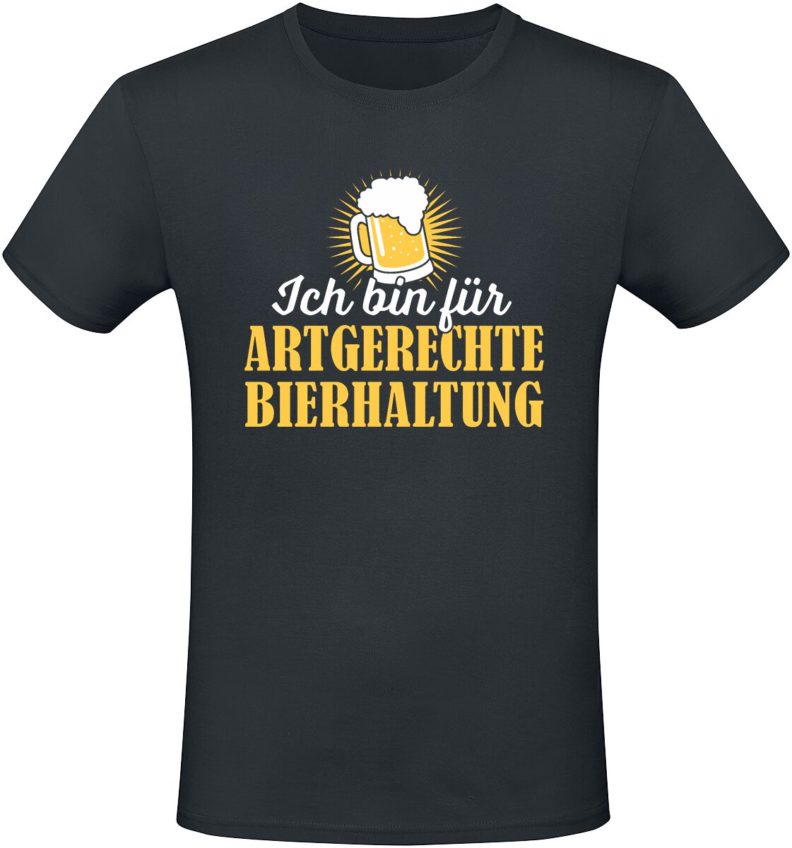Alkohol & Party T-Shirt - Ich bin für artgerechte Bierhaltung - S bis 3XL - für Männer - Größe S - schwarz