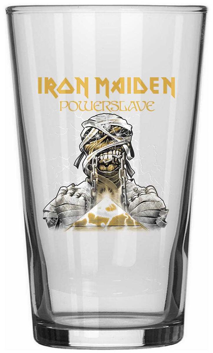 Levně Iron Maiden Powerslave pivní sklenice transparentní