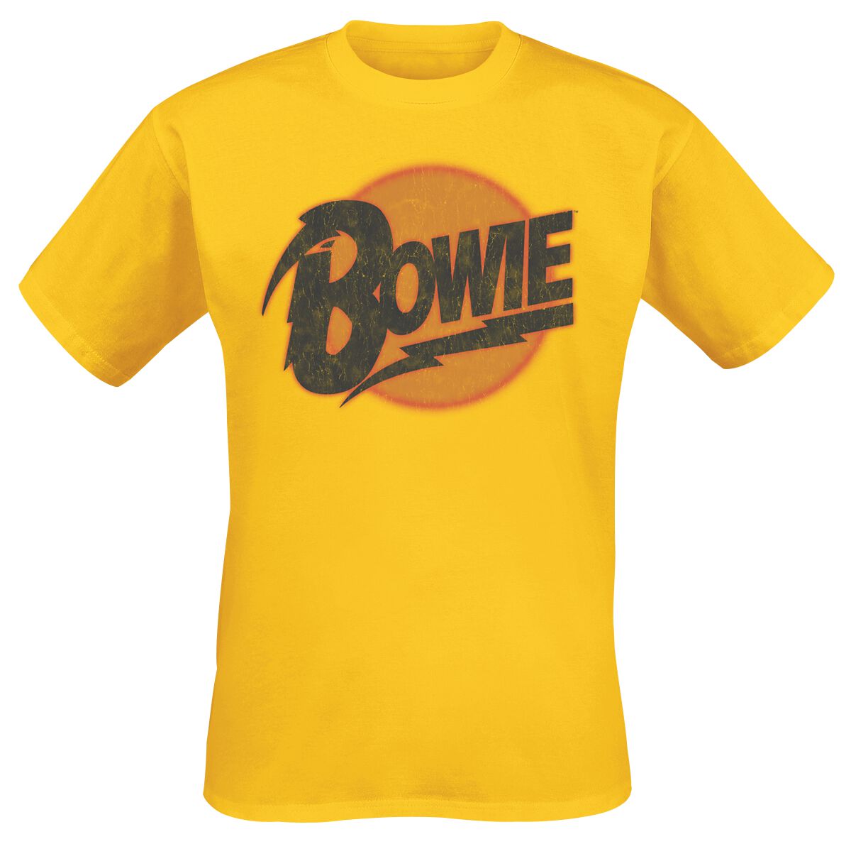 Levně David Bowie Logo Distressed Tričko žlutá