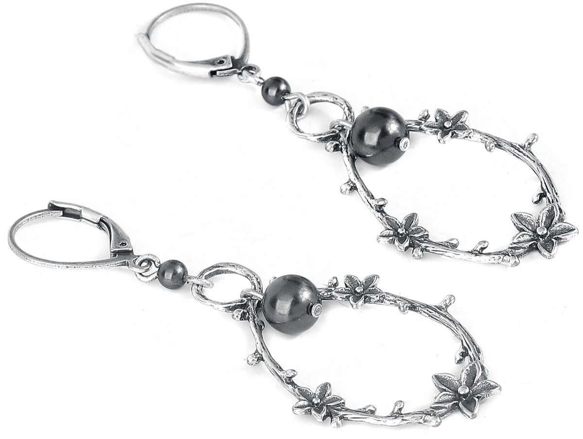 Krikor Ohrring - Blumen - für Damen - silberfarben