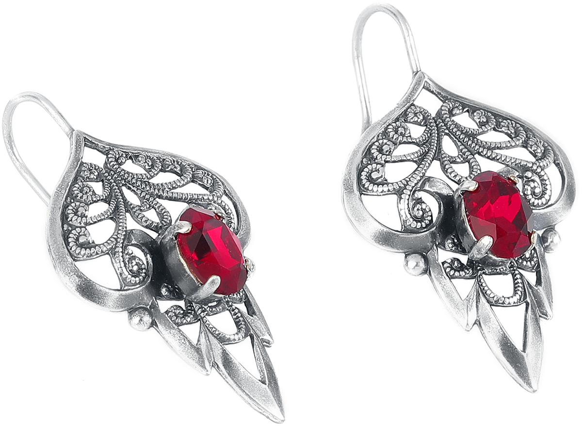 Krikor - Gothic Ohrring - Oval - für Damen - silberfarben