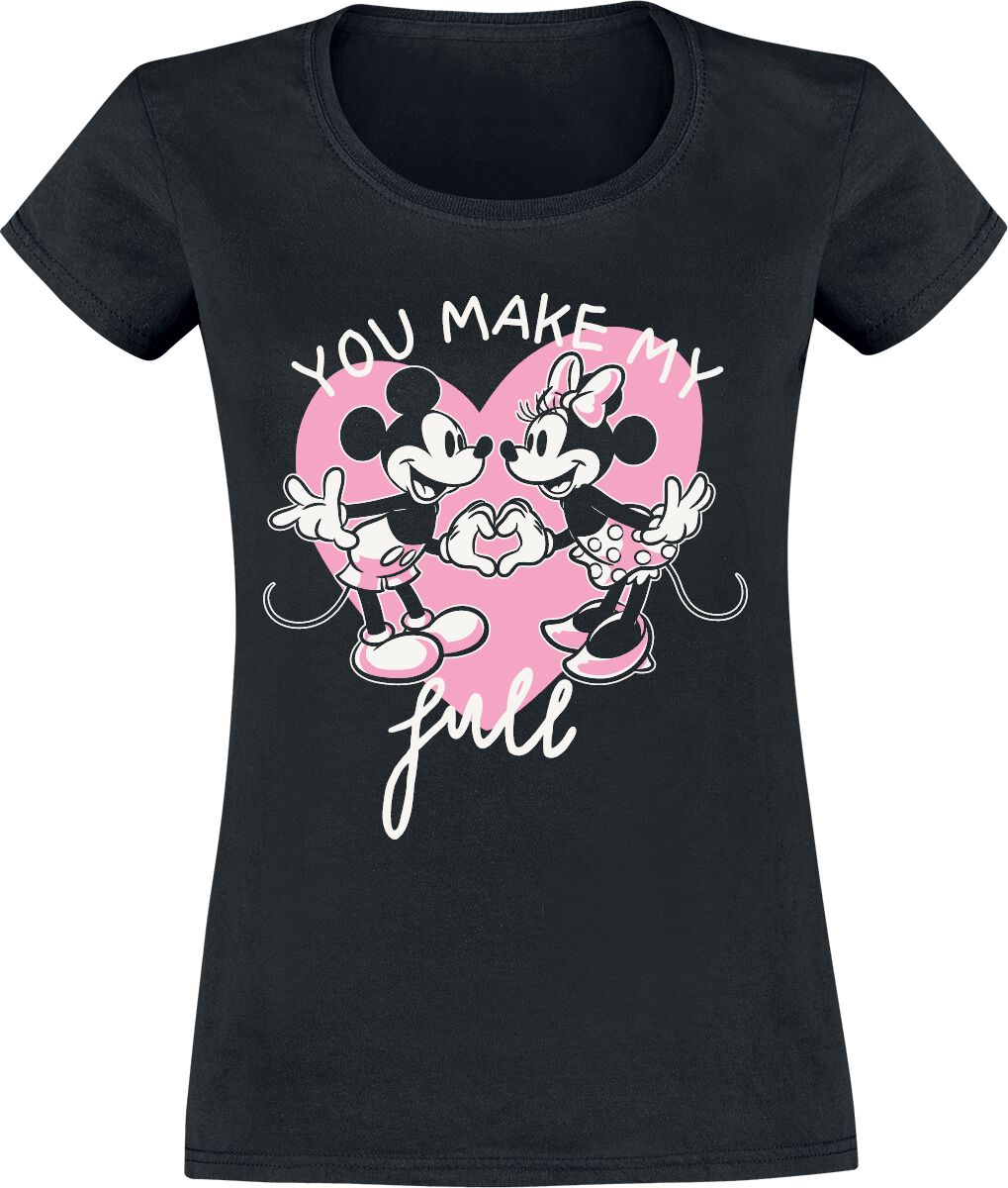 Image of T-Shirt Disney di Minnie & Topolino - Mickey and Minnie Mouse - You Make My Heart Full - S a M - Donna - nero