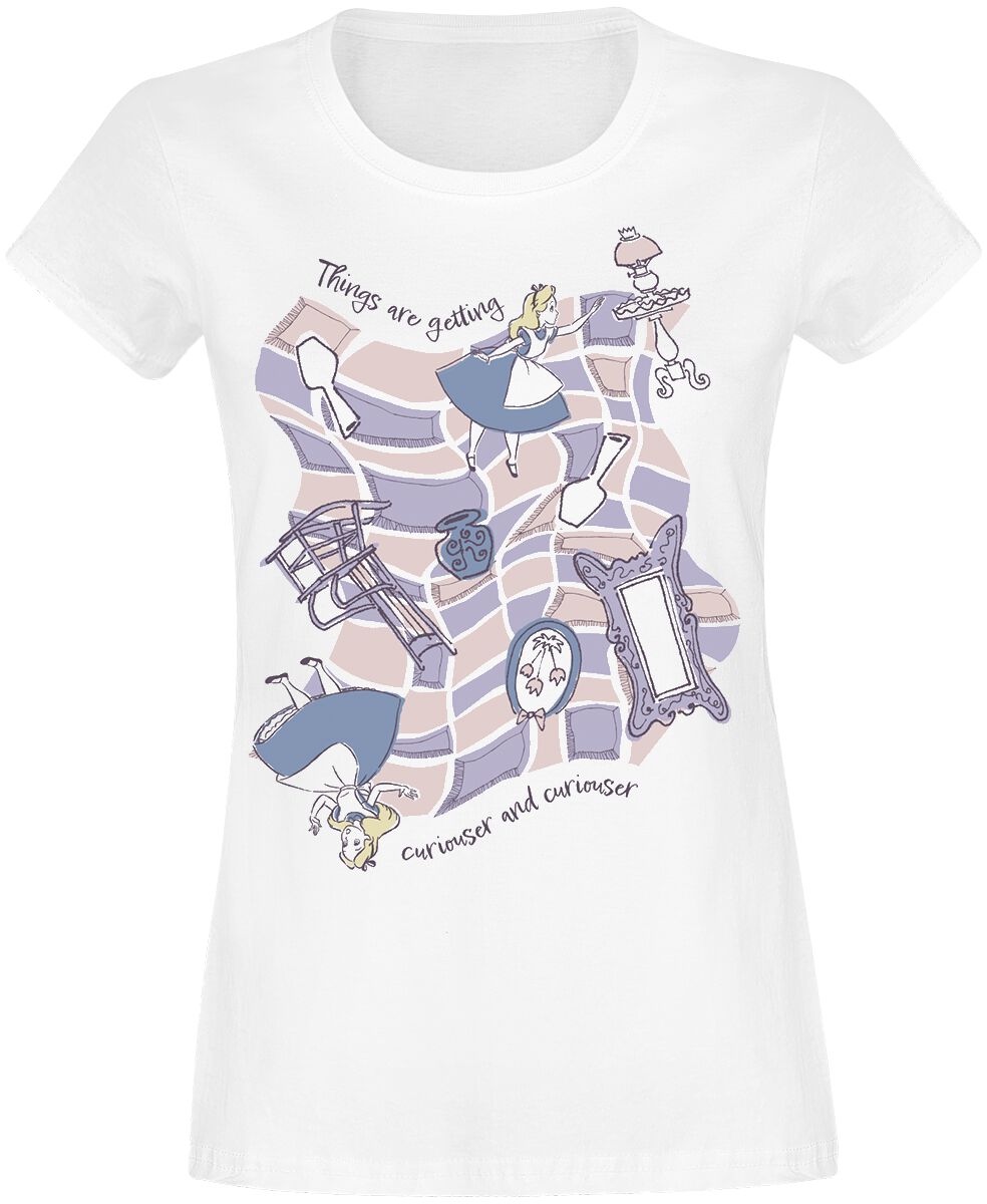 Alice im Wunderland - Disney T-Shirt - Things Are Getting Curiouser And Curiouser - S bis XXL - für Damen - Größe M - weiß  - EMP exklusives