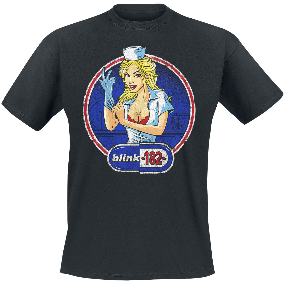 Blink-182 T-Shirt - Enema Nurse - S bis 3XL - für Männer - Größe L - schwarz  - Lizenziertes Merchandise!