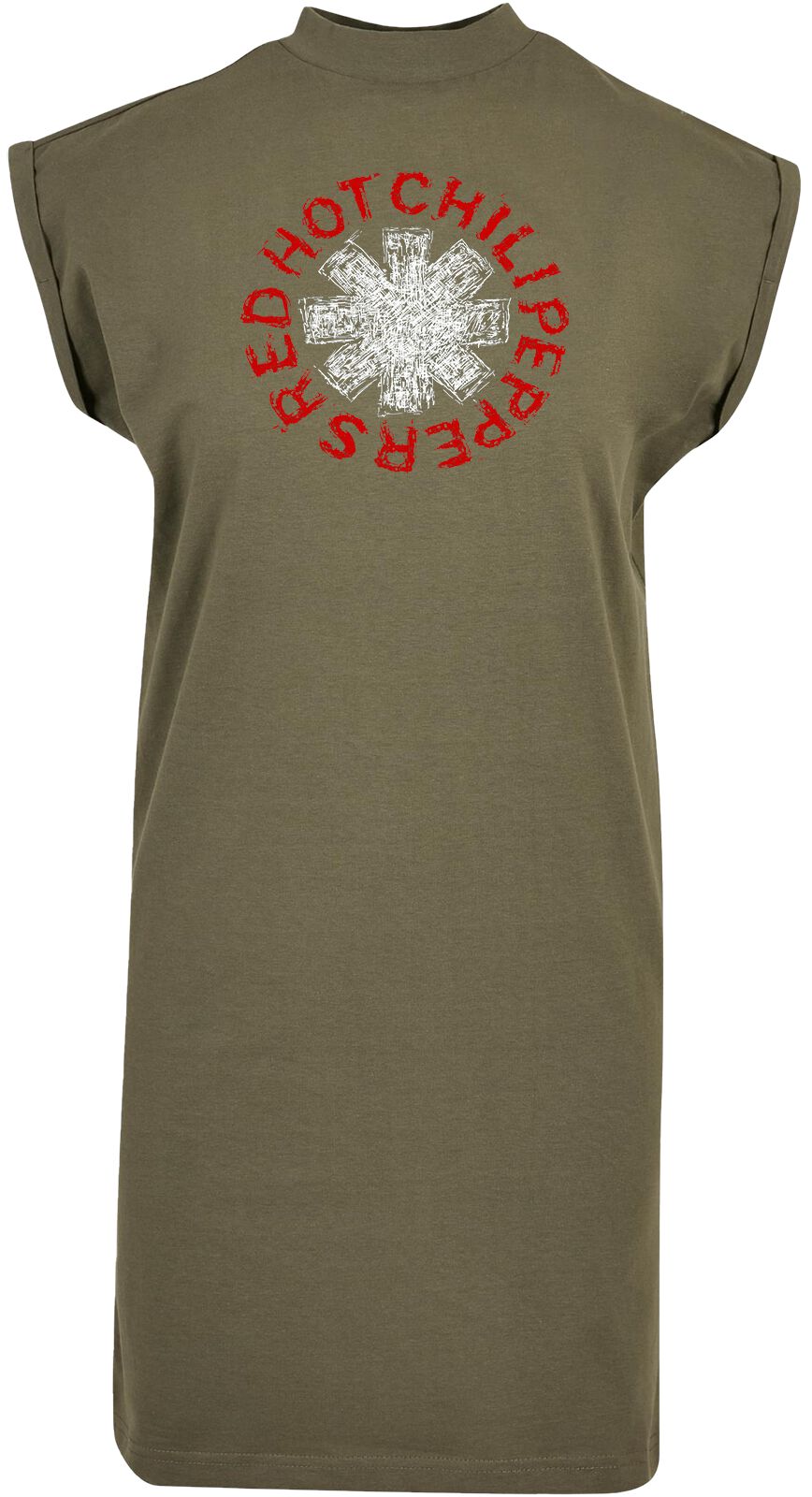 Red Hot Chili Peppers Kleid knielang - Scrible Logo - M bis XL - für Damen - Größe M - oliv  - Lizenziertes Merchandise!