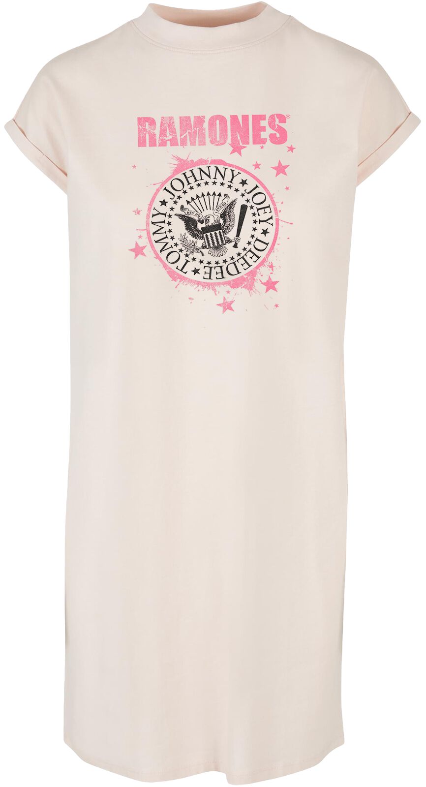 Ramones Splash Crest Mittellanges Kleid pink in S