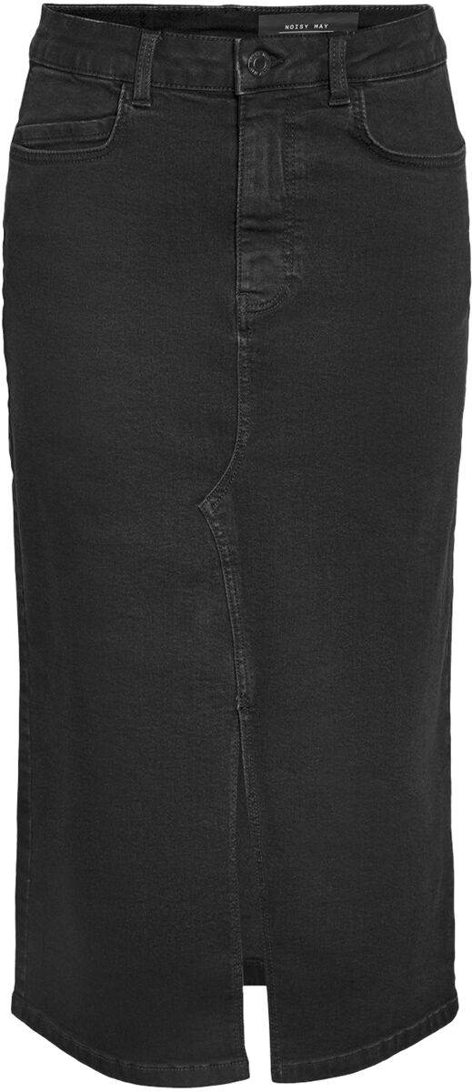 Noisy May Rock knielang - NMKath NW Slit Midi Skirt VI478BL NOOS - XS bis XL - für Damen - Größe S - schwarz