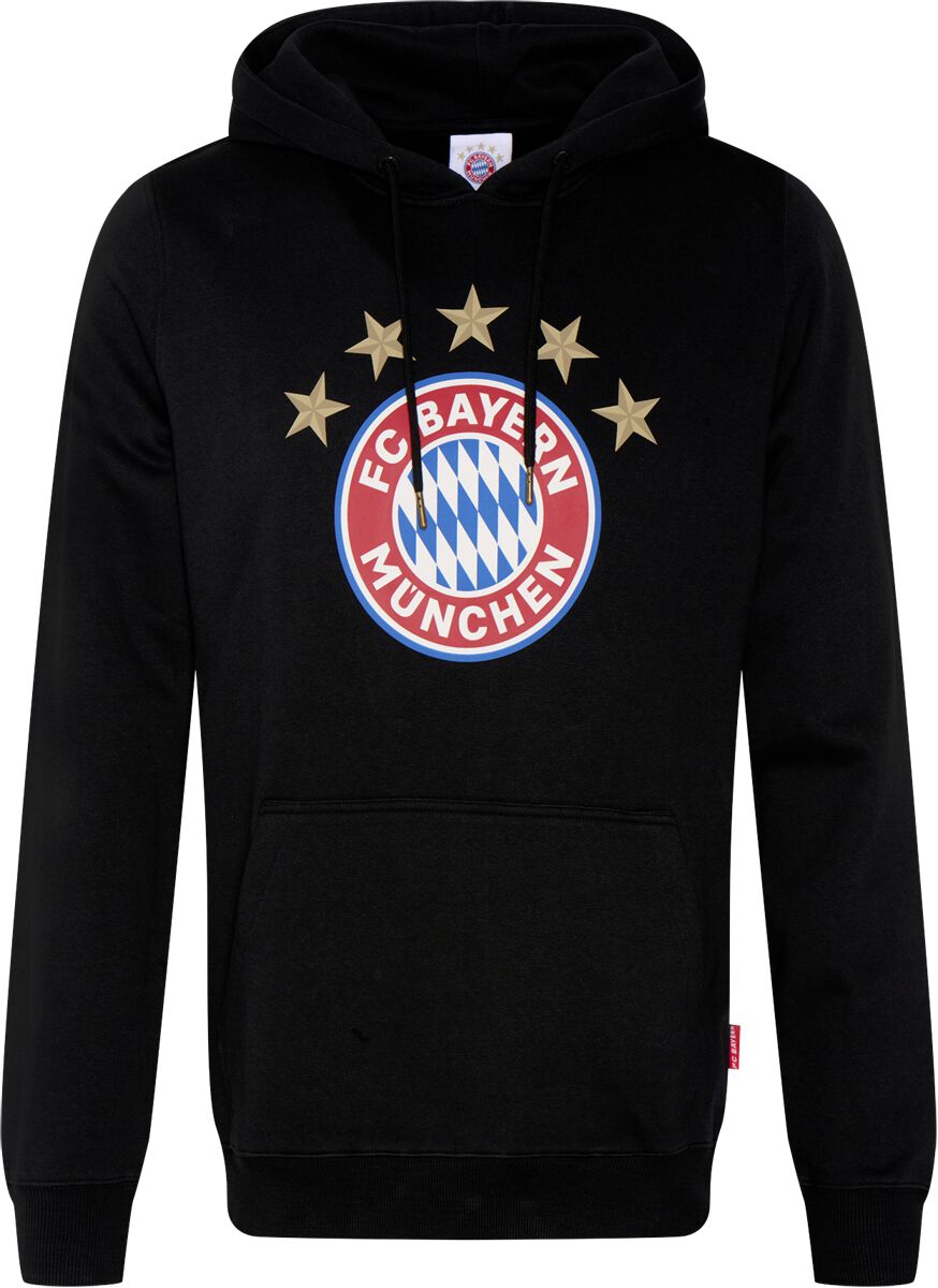 Levně FC Bayern München Logo Mikina s kapucí černá