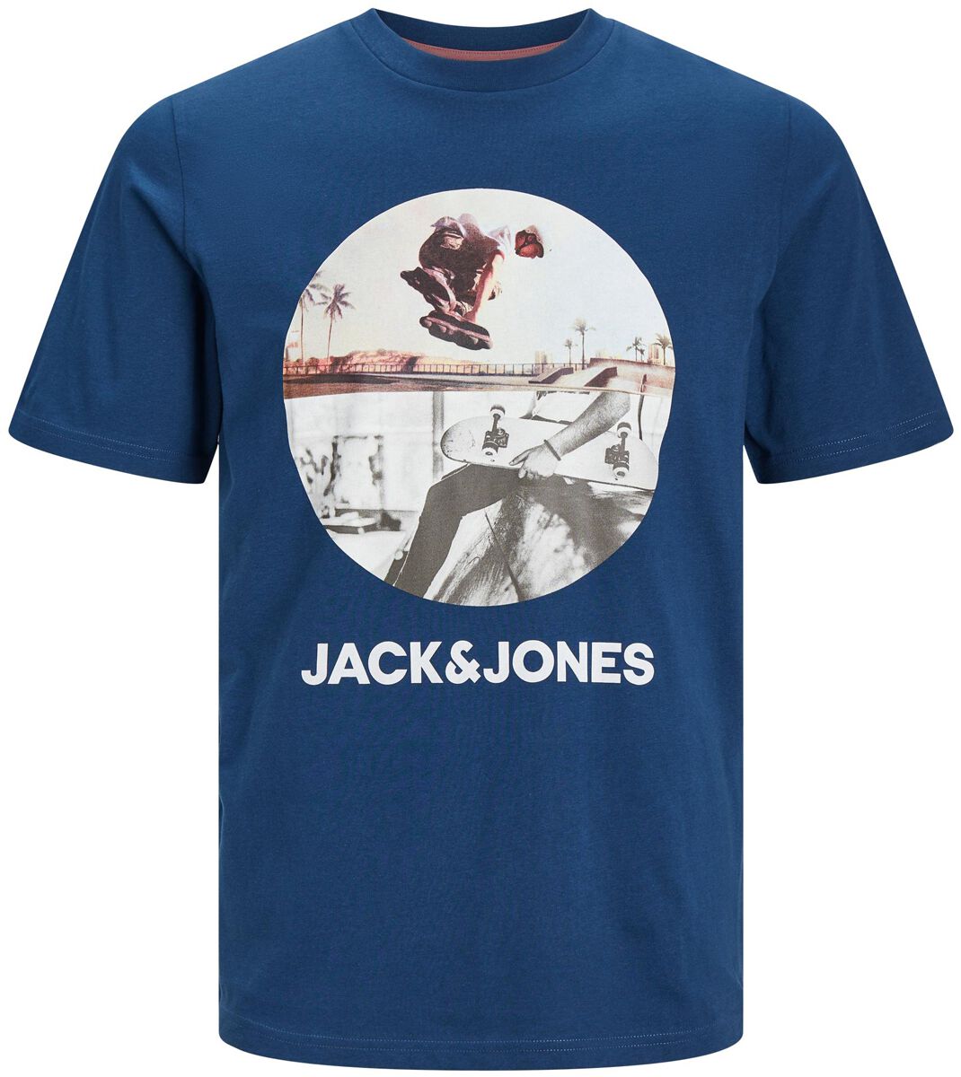 Jack & Jones Junior T-Shirt - JJNavin Tee SS Crew Neck JNR - 140 bis 176 - für Männer - Größe 176 - blau
