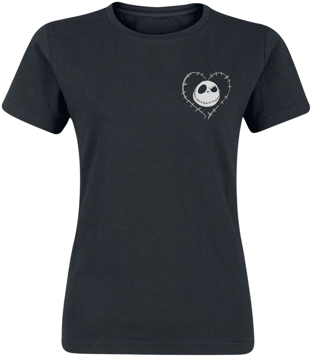 The Nightmare Before Christmas T-Shirt - Stitched Heart - S bis XL - für Damen - Größe XL - schwarz  - EMP exklusives Merchandise!