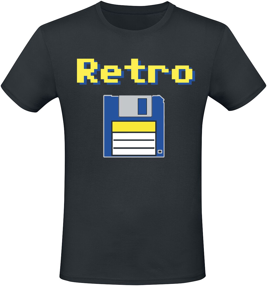 Gaming - Gaming T-Shirt - Retro - Diskette - S - für Männer - Größe S - schwarz  - EMP exklusives Merchandise!