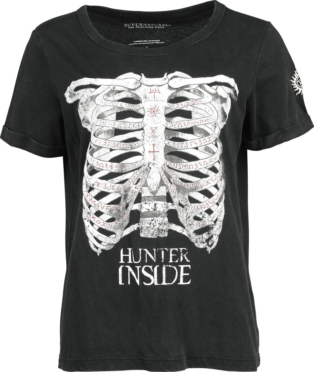 Supernatural T-Shirt - Hunter Inside - S bis XXL - für Damen - Größe XXL - dunkelgrau  - EMP exklusives Merchandise!