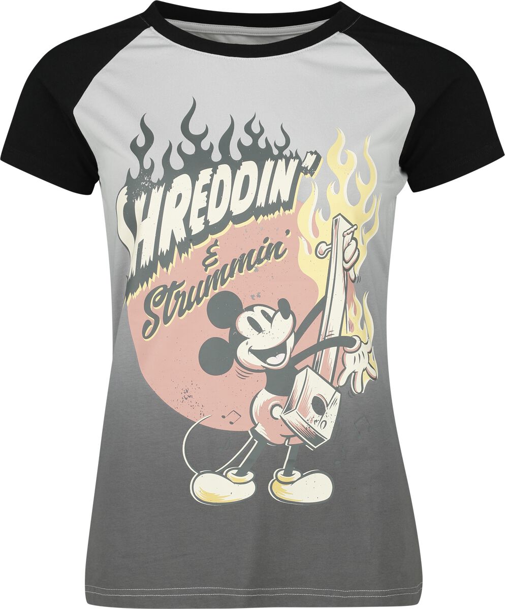 Image of T-Shirt Disney di Minnie & Topolino - Shreddin' & Strummin' - S a XXL - Donna - nero/grigio
