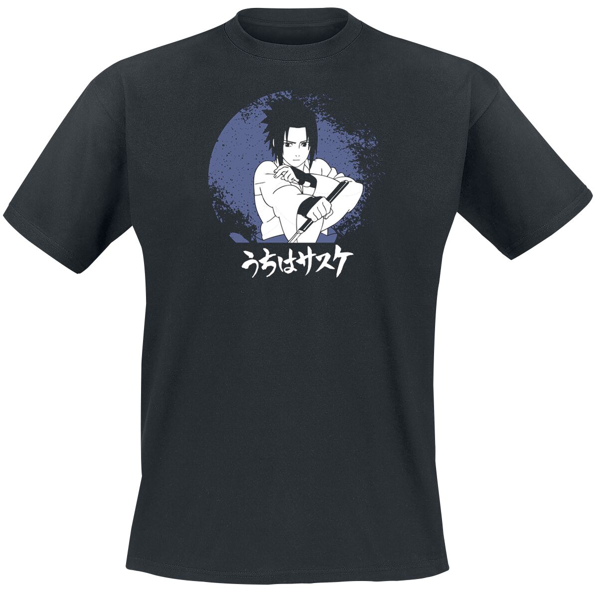 Naruto - Anime T-Shirt - Sasuke - S bis XXL - für Männer - Größe S - schwarz  - Lizenzierter Fanartikel