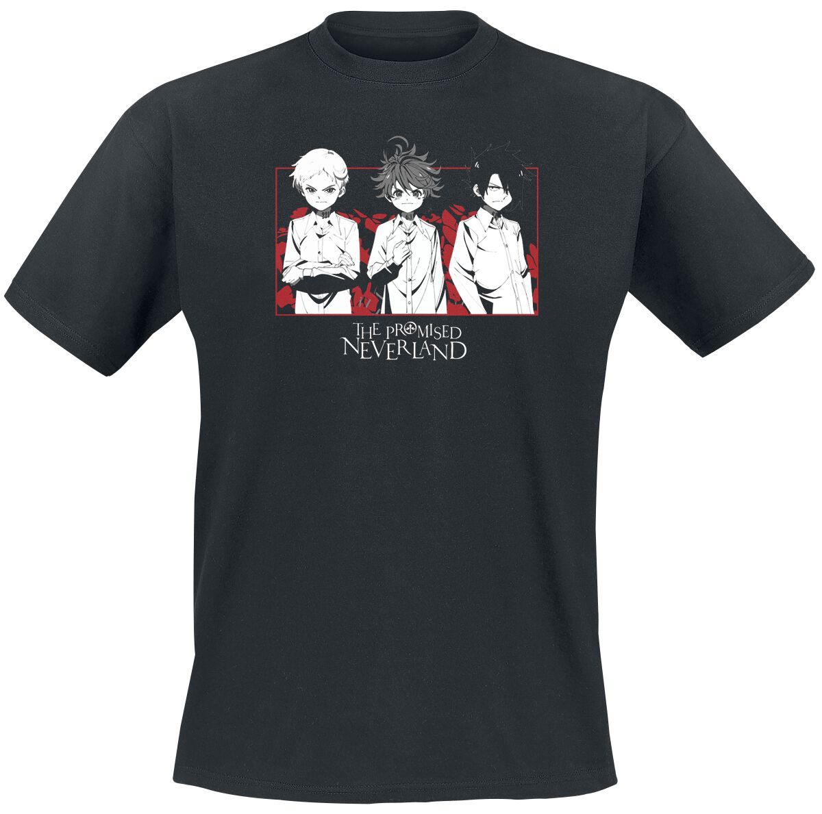 The Promised Neverland - Anime T-Shirt - Emma, Norman - S bis XL - für Männer - Größe XL - schwarz  - Lizenzierter Fanartikel