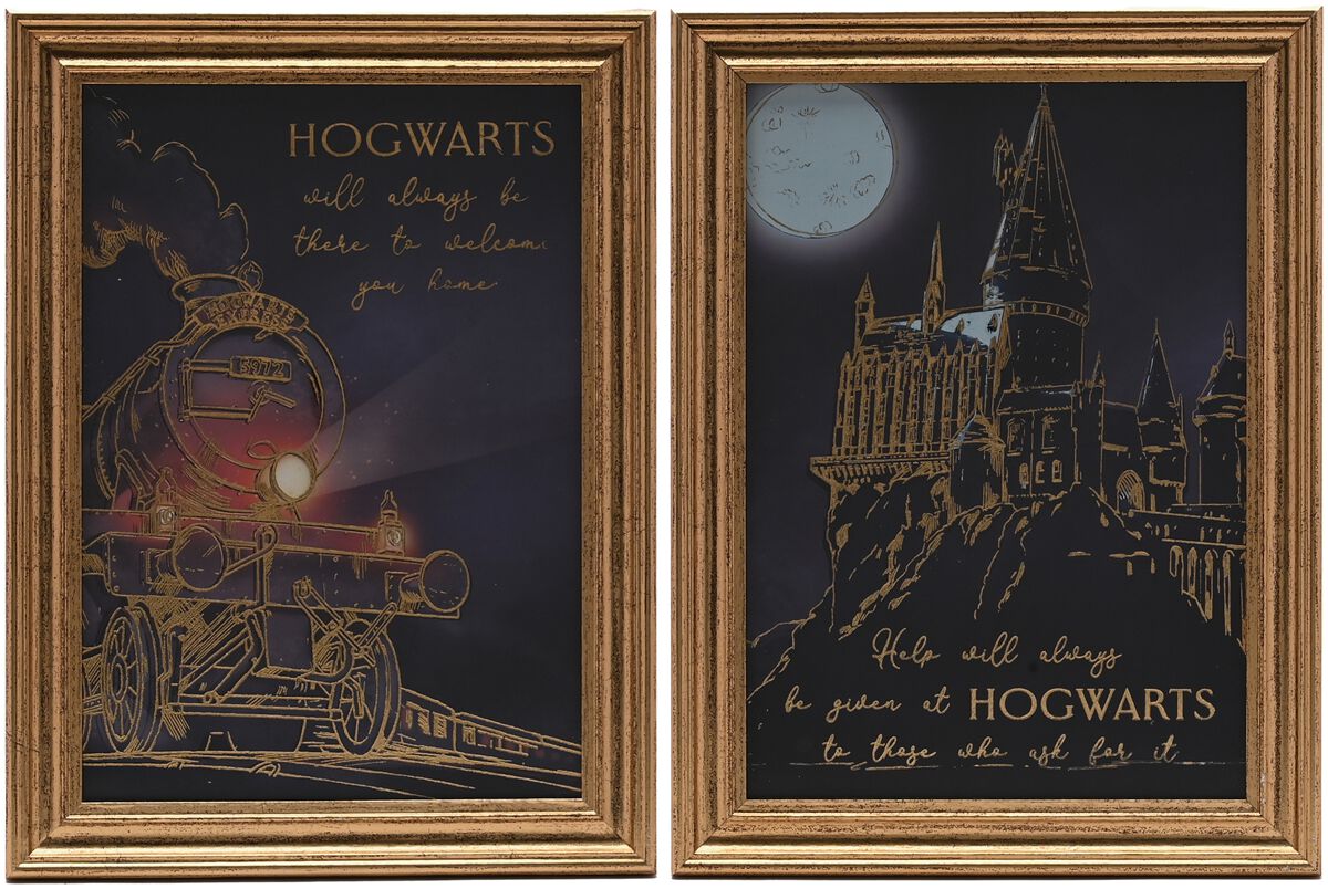 Photo encadrée  de Harry Potter - Poudlard Express & Poudlard - Lot de Poster - pour Unisexe - multicolore