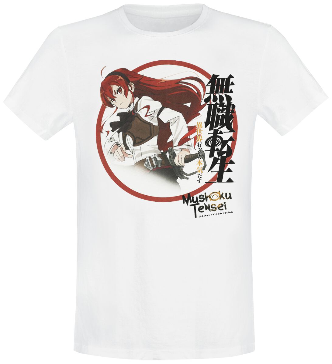 Mushoku Tensei – Anime T-Shirt – Eris Boreas Greyrat – S bis M – für Männer – Größe M – weiß – Lizenzierter Fanartikel Mushoku Tensei – Anime T-Shirt – Eris Boreas Greyrat – S bis M – für Männer – Größe M – weiß – Lizenzierter Fanartikel