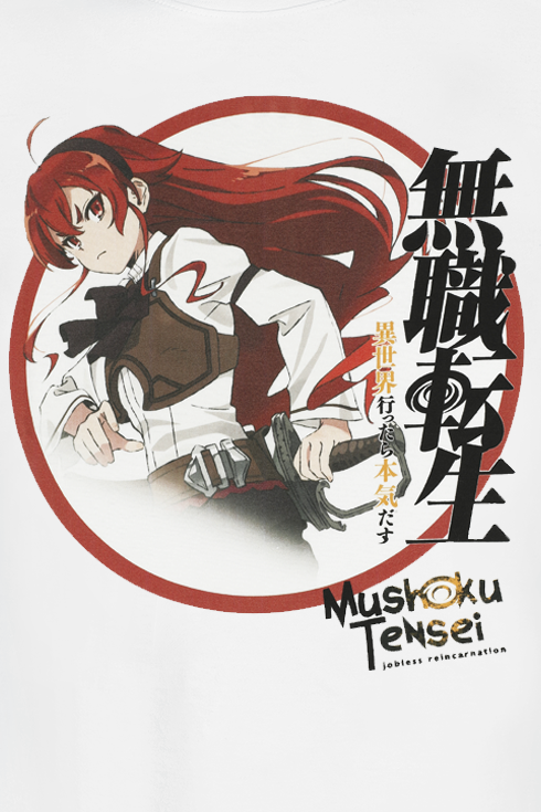 Mushoku Tensei - Anime T-Shirt - Eris Boreas Greyrat - S bis M - für Männer - Größe M - weiß  - Lizenzierter Fanartikel