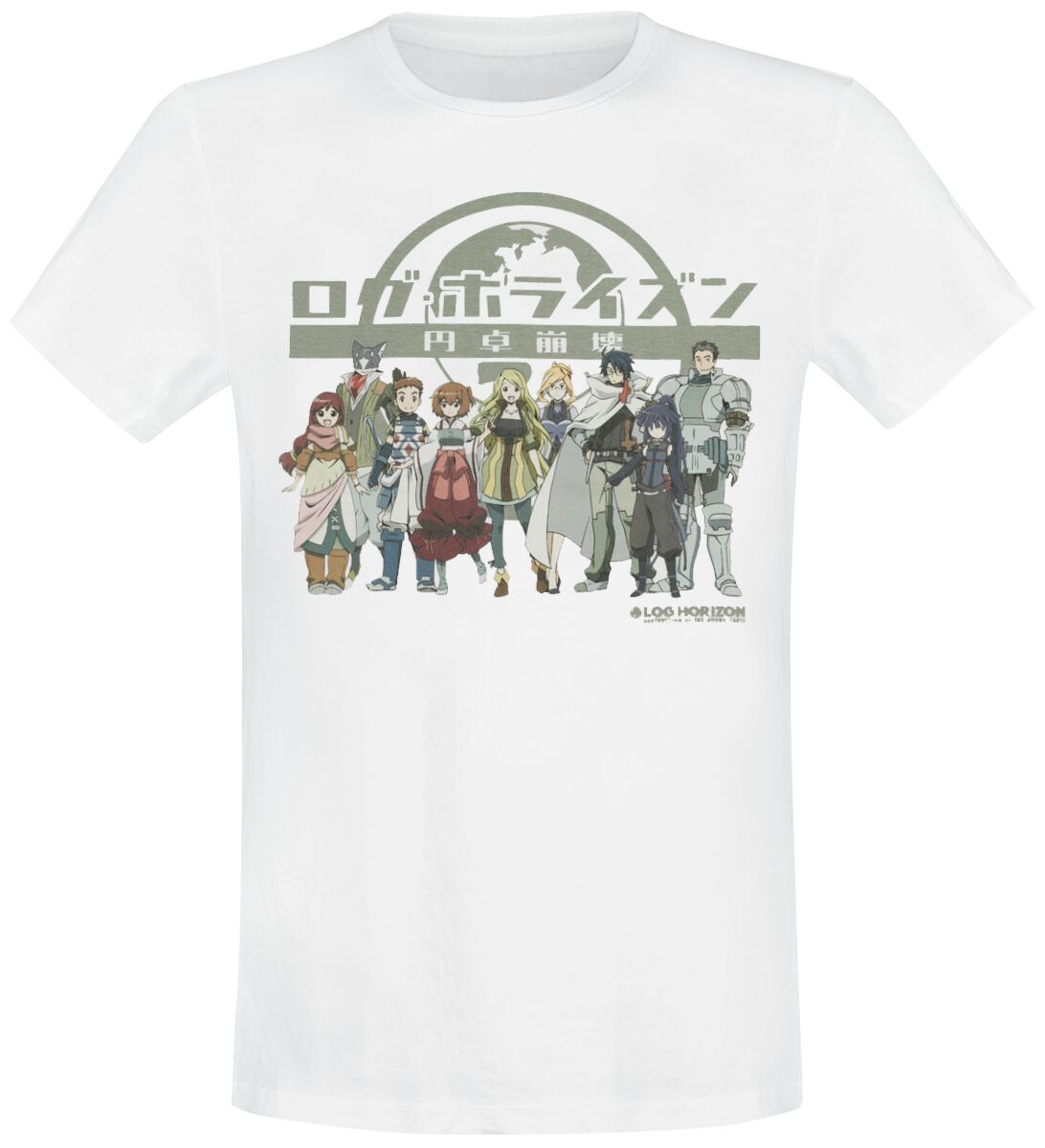 Log Horizon - Anime T-Shirt - Group - S bis L - für Männer - Größe L - weiß  - Lizenzierter Fanartikel