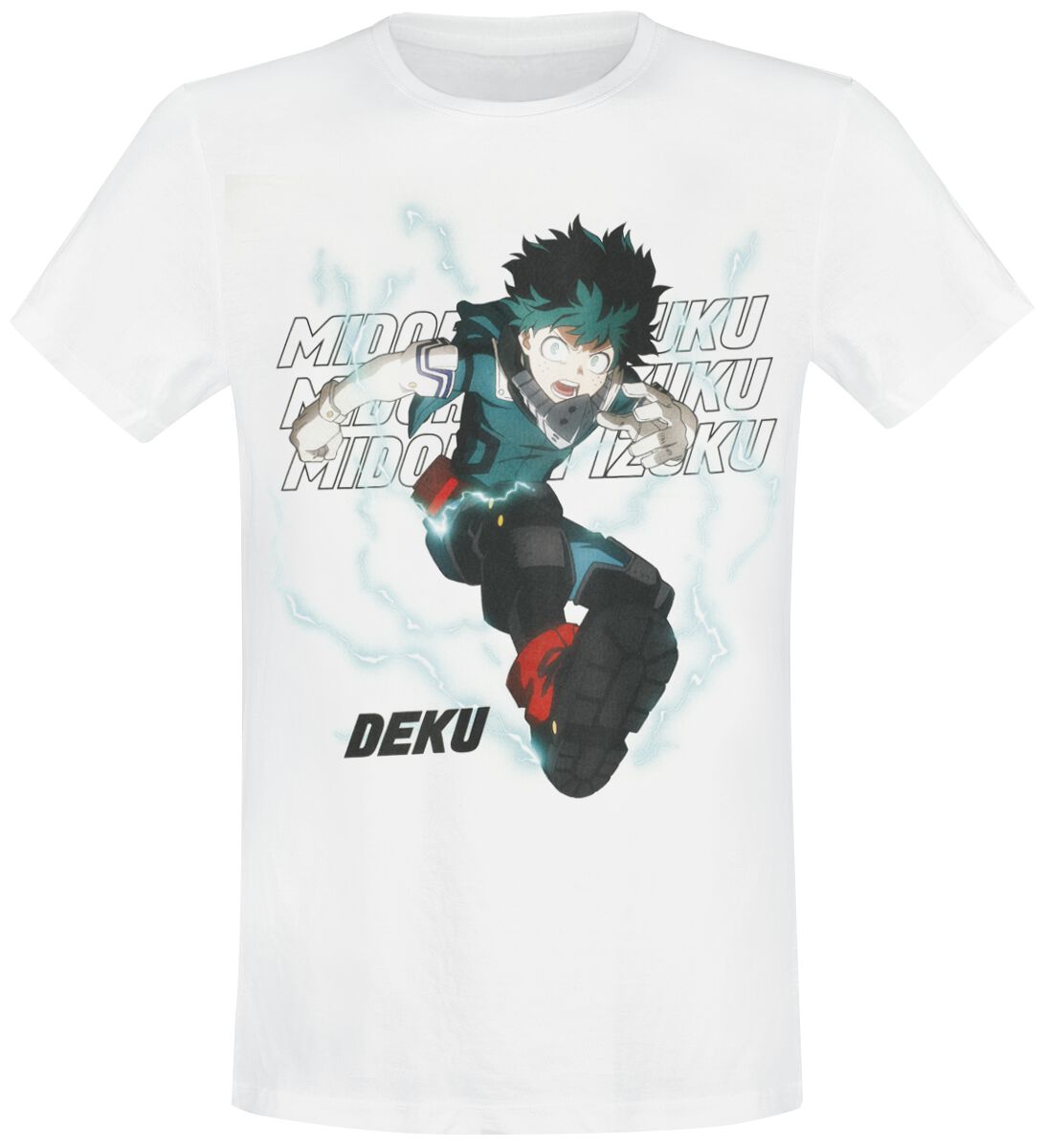 Image of T-Shirt Anime di My Hero Academia - Deku - M a XXL - Uomo - bianco