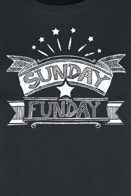 Sprüche T-Shirt - Sunday Funday - S bis M - für Damen - Größe S - schwarz